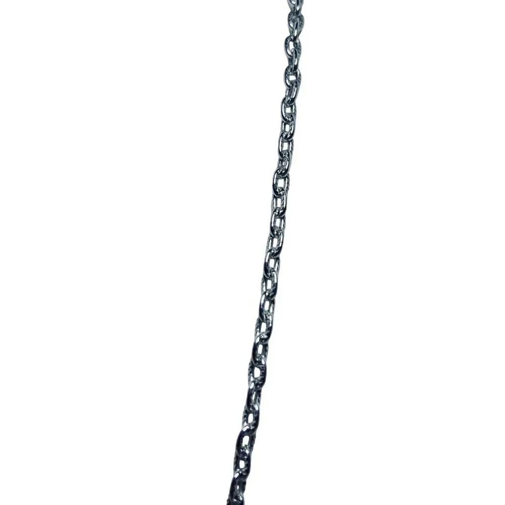 Light Weight Textured Silver Tone Cable Chain Necklace (5815) - Picture 4 of 5
